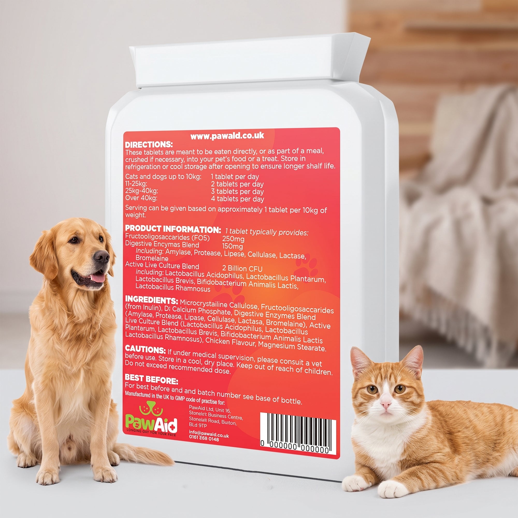 PawAid Pet Prebiotics 2 - Chicken Flavour 120 Tablets
