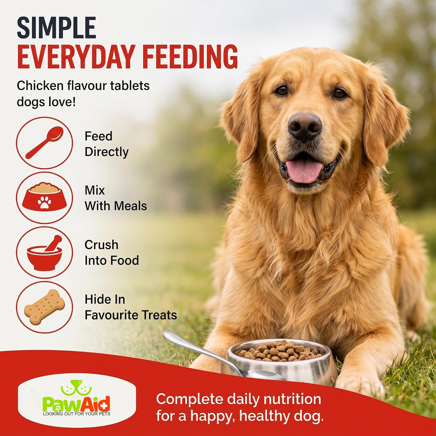 PawAid Multi-Vitamin For Dogs -  Chicken Flavour 120 Tablets