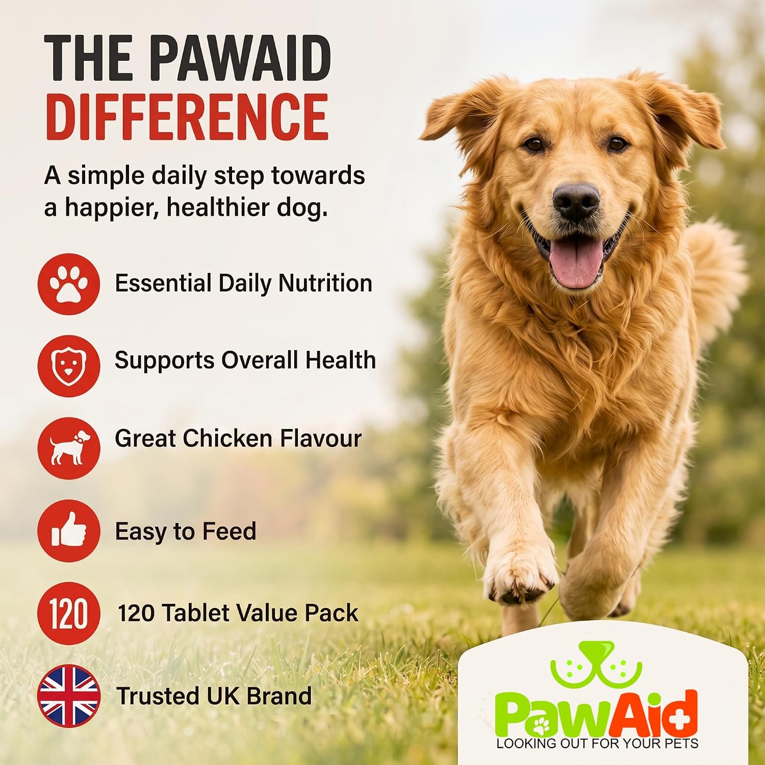 PawAid Multi-Vitamin For Dogs -  Chicken Flavour 120 Tablets